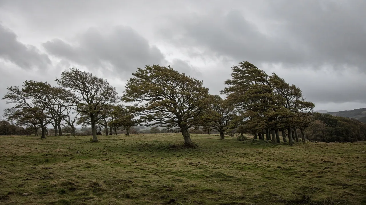 Exposed parkland near Dean Castle, Kilmarnock, East Ayrshire