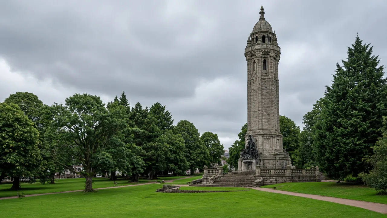 Kay Park and the Burns Monument, Kilmarnock, East Ayrshire