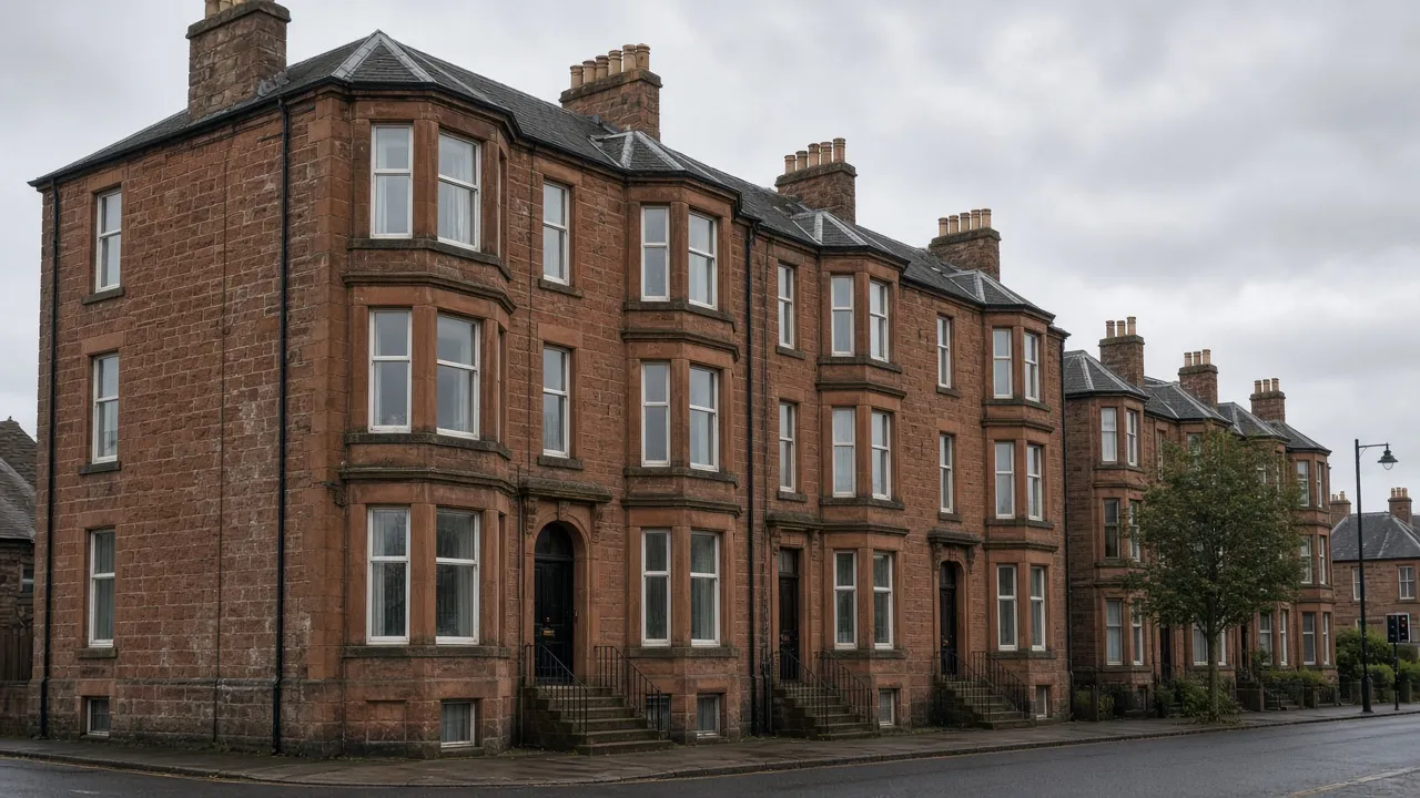 Sandstone houses in Kilmarnock, East Ayrshire